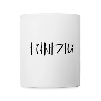 50 fünfzig Geburtstag Geschenk Zahl - Tasse - Weiß - Vorne