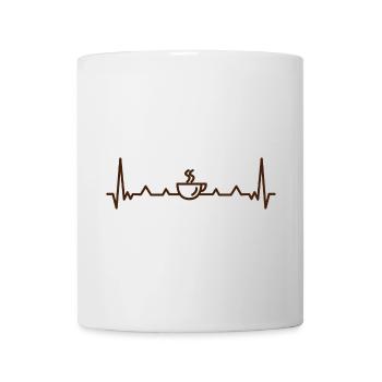 Kaffeepuls Herzschlag Muster - Tasse - Weiß - Vorne