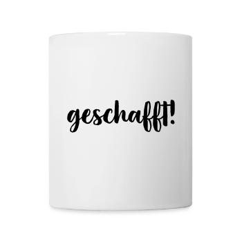geschafft Ziel erreicht Geschenkidee Prfung Abi - Tasse - Weiß - Vorne