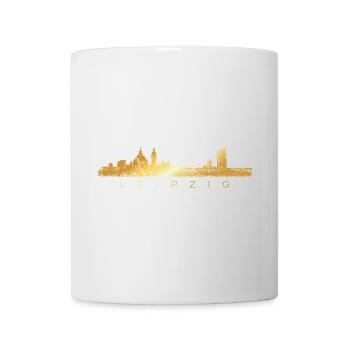 Leipziger Skyline (Vintage/Goldgelb) Leipzig - Tasse - Weiß - Vorne