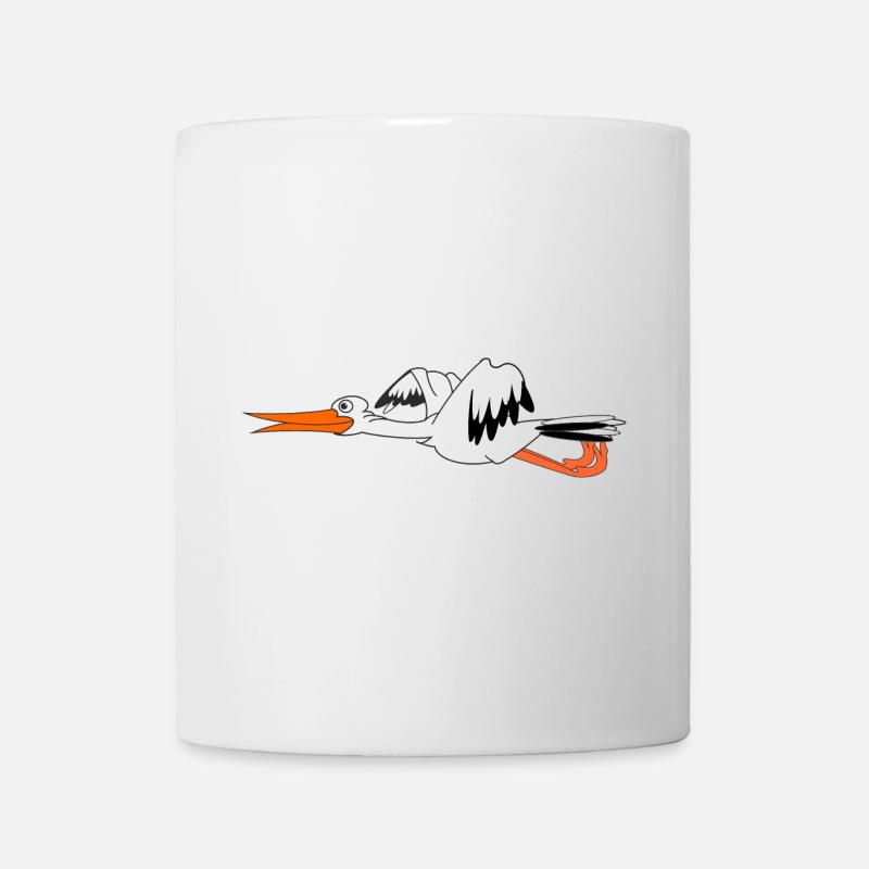 Cigogne en plein vol pour bébé - Mug blanc - blanc