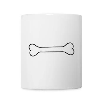 Hundeknochen Silhouette Minimalistisch Schwarz Wei - Tasse - Weiß - Vorne