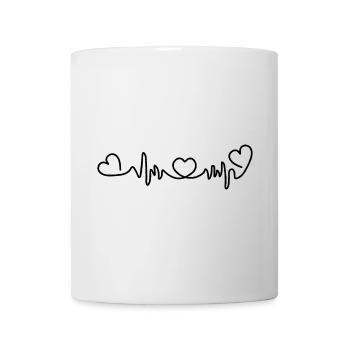 Herzfrequenz mit drei Herzen - Tasse - Weiß - Vorne