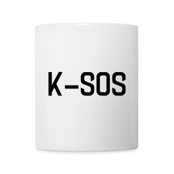 K-sos (Sozialfall) Typo schwarz - Tasse - Weiß - Vorne