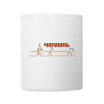 Anvers, Belgique, skyline tricolore - Mug blanc - blanc - Devant