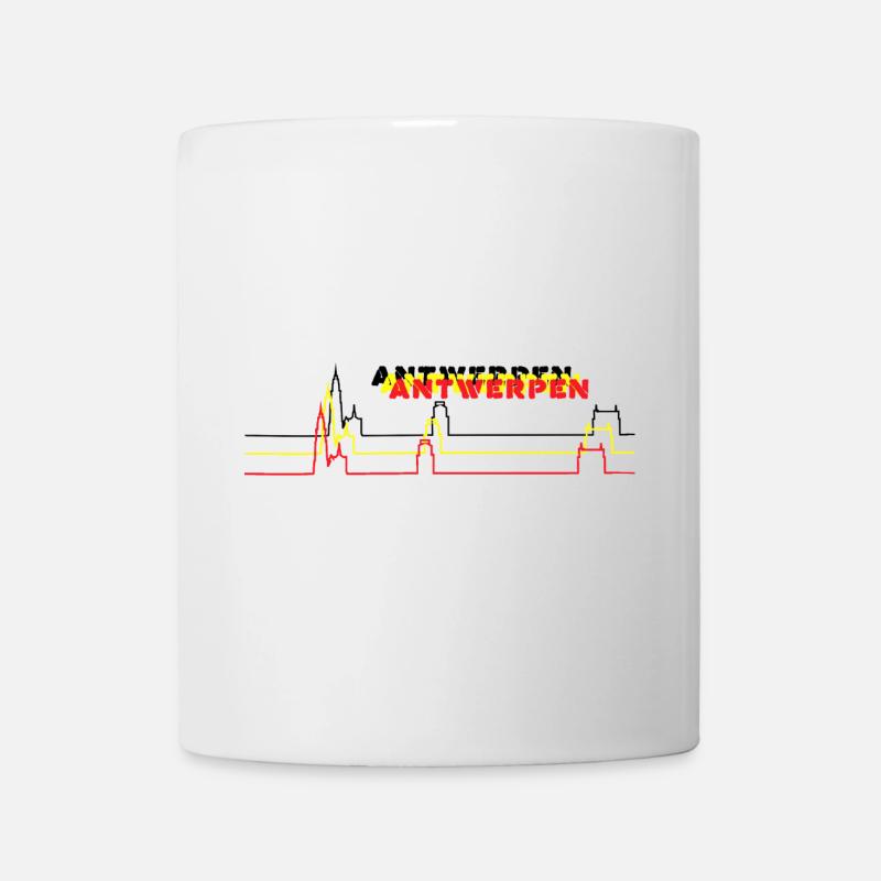 Antwerp, Belgium, tricolore Skyline - Mug - white