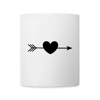 cœur noir cadeau - Mug blanc - blanc - Devant