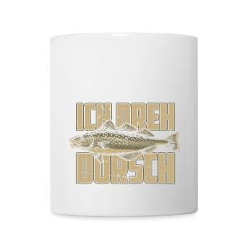 Ich Dreh Dorsch Angler Fischer Hobby Angeln - Tasse - Weiß - Vorne