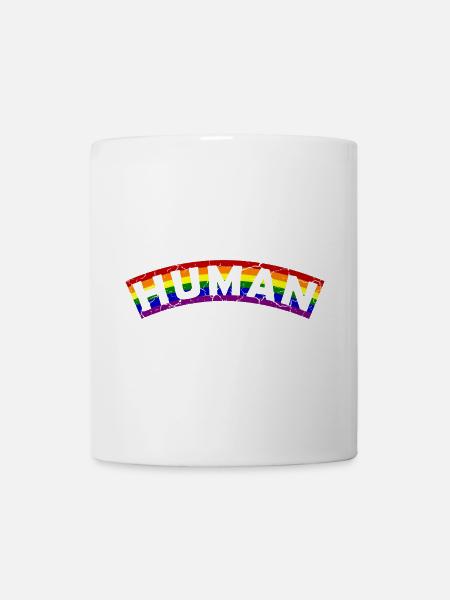 Human Pride Flag Design - Tasse - Weiß