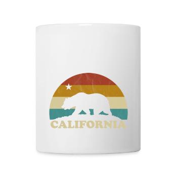 California Retro Surfer Bear Flag vintage années 70 - Mug blanc - blanc - Devant