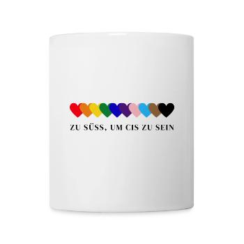 Zu süß um CIS zu sein Regenbogen Herzen - Tasse - Weiß - Vorne