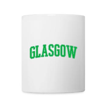 Glasgow College Stil Grüner Blockschrift - Tasse - Weiß - Vorne
