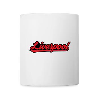 Liverpool Script on Black - Mug blanc - blanc - Devant