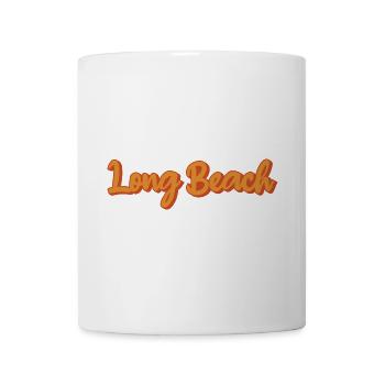 Long Beach Retro-Schrift in Orange - Tasse - Weiß - Vorne
