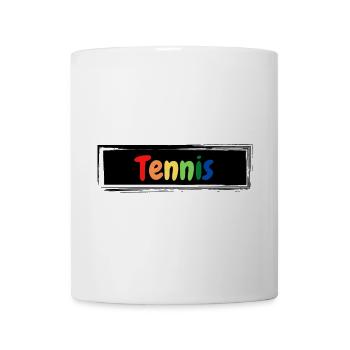 Tennis bunter Schriftzug - Tasse - Weiß - Vorne