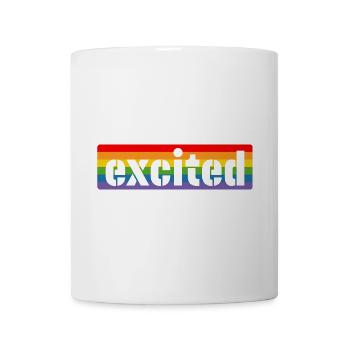 LGBT Rainbow Tshirt excited - Mug - white - Front