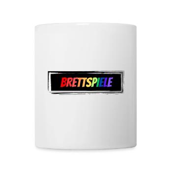 Brettspiele bunter Schriftzug - Tasse - Weiß - Vorne