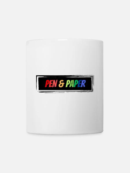 Pen Paper bunter Schriftzug - Tasse - Weiß