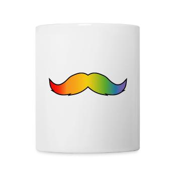 Regenbogen Bart queer schwarz - Tasse - Weiß - Vorne