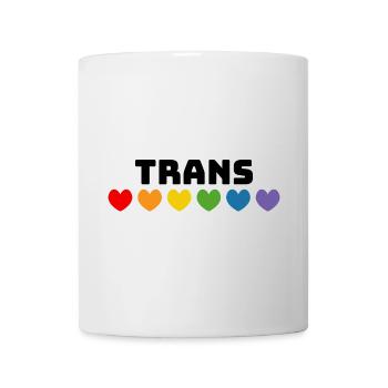 Cœur arc-en-ciel trans noir - Mug blanc - blanc - Devant