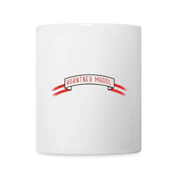 Kärntner Maadle Banderole mit Austria Flagge - Tasse - Weiß - Vorne