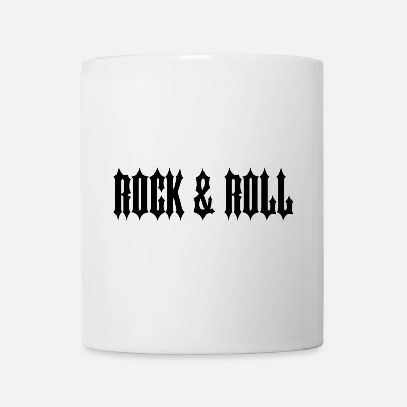 "ROCK & ROLL" SCHWARZER TEXT - Tasse - Weiß
