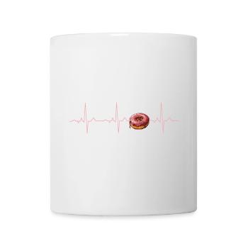 Donut Heartbeat T-shirt ECG Nourriture drôle - Mug blanc - blanc - Devant