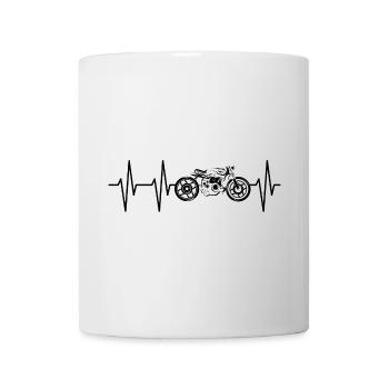 Herzschlag caferacer Puls Motorrad Symbol icon - Tasse - Weiß - Vorne