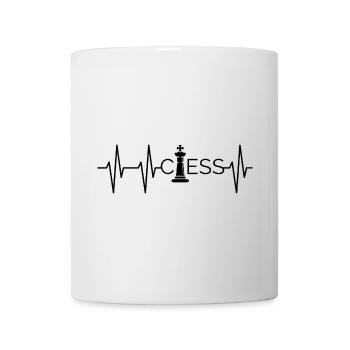 Heart Chess King Pulse Logo Chess Game icon - Mug - white - Front
