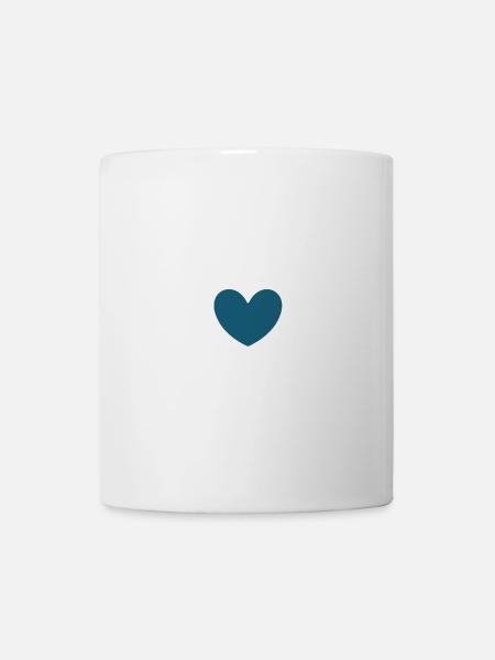 blaues Herz mit Pfeil Valentinstag Geschenk - Tasse - Weiß