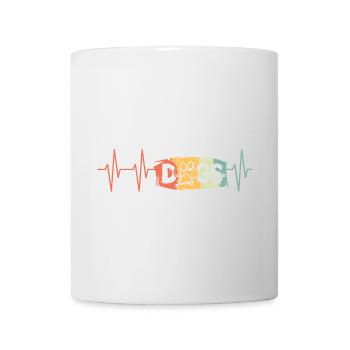 Pulse chiens signe logo rétro vintage battement de coeur - Mug blanc - blanc - Devant