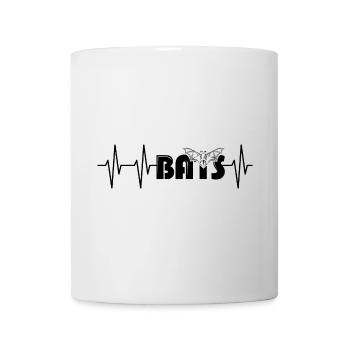 Chauves-souris icône battement de cœur pulsation icône logo - Mug blanc - blanc - Devant