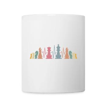 Schachfiguren Herzschlag retro Schach Team Symbol - Tasse - Weiß - Vorne