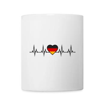 Deutschland Herzschlag - Tasse - Weiß - Vorne