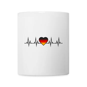Deutschland Herzschlag EKG schwarz rot gold - Tasse - Weiß - Vorne