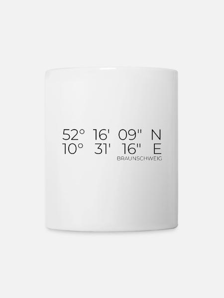 Koordinaten Braunschweig - Tasse - Weiß