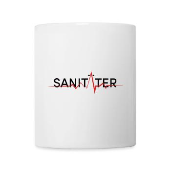 Sanitäter Rettung Ehrenamt Herzlinie - Tasse - Weiß - Vorne