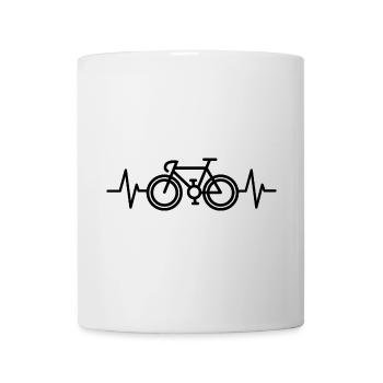 Fahrrad Rennrad Herzschlag Gravel SInglespeed Puls - Tasse - Weiß - Vorne