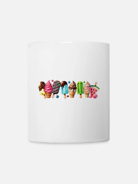Einen süßen Touch mit diesen bunten Eis-Motiven - Tasse - Weiß