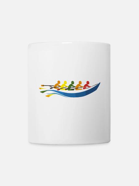 Rudermannschaft Comic Look - Tasse - Weiß