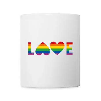 LGBTQIA+ Love Hearts Rainbow Flag - Mug - white - Front