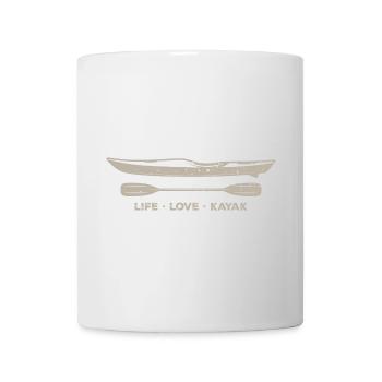 Life Love Kayak Emblem - Mug - white - Front