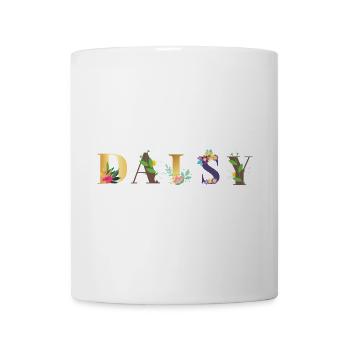 DAISY Namenskunst mit Blumen gestickt - Tasse - Weiß - Vorne