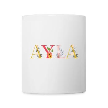 AYLA name decorated with flowers - Mug - white - Front