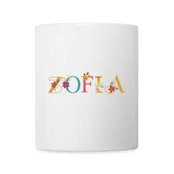 ZOFIA Name mit Blumen geschmückt - Tasse - Weiß - Vorne