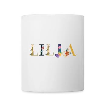 LILJA name decorated with flowers - Mug - white - Front