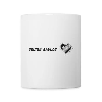 selten radlos fahrrad spruch geschenk reifenspur - Tasse - Weiß - Vorne