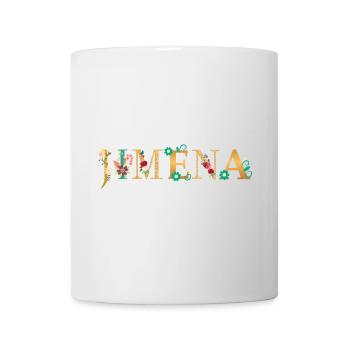 JIMENA Name mit Blumen geschmückt - Tasse - Weiß - Vorne