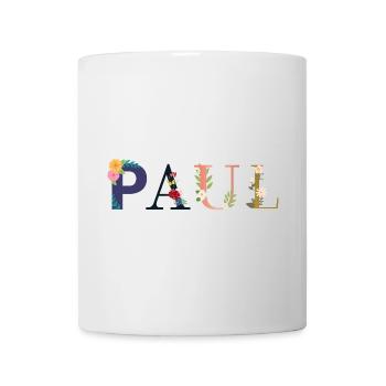 PAUL Name mit Blumen geschmückt - Tasse - Weiß - Vorne