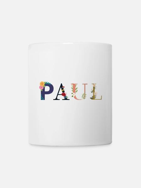 PAUL name decorated with flowers - Mug - white